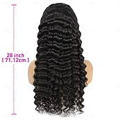 economico Parrucche lace front capelli veri-Parrucche frontali in pizzo con onde profonde 13x6, capelli umani, densità 180, parte profonda, parrucche frontali in pizzo con riccioli, capelli umani, pre-pizzicate, parrucca frontale in pizzo