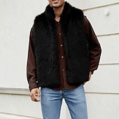 economico Gilet-Per uomo Gilet Cappotto di pelliccia sintetica Giornaliero Appuntamento Da mare Di tendenza Informale Autunno inverno Tenere al caldo Poliestere Comodo Liscio Cardigan Colletto alla coreana Standard