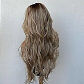 cheap Human Hair Lace Front Wigs-Human Hair 13x4 Lace Front Wig Free Part Brazilian Hair Wavy Multi-color Wig 130% 150% Density with Baby Hair Highlighted / Balayage Hair Glueless For Women Long Human Hair Lace Wig