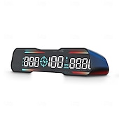رخيصةأون شاشة عرض رأسية-شاشة عرض أمامية للسيارة HUD OBD/GPS عداد سرعة رقمي عالمي كم/ساعة ميل/ساعة مع إنذار السرعة الزائدة وبوصلة وملحقات