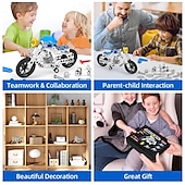 baratos Brinquedos de Montar-Motocicleta haste construção brinquedos para crianças metal construção construção modelo kit 5 variável multi forma motocicleta vapor brinquedos educativos (139 peças) dia das bruxas/dia de ação de graças/presente de natal