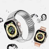 olcso Apple óraszíjak-Solo Loop Kompatibilis valamivel Apple Watch óraszíj 38mm 40mm 41mm 42mm 44mm 45mm 49mm Mágneses kapocs Fém kapocs Állítható Rozsdamentes acél Csere óraszíj mert iwatch Ultra 2 Series 9 8 7 SE 6 5 4