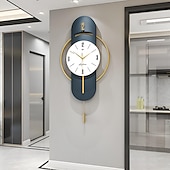abordables Detalles para la pared-Reloj de pared de cuarzo silencioso con suspensión de tamaño completo, reloj de pared electrónico de péndulo para dormitorio y hogar, reloj de pared silencioso