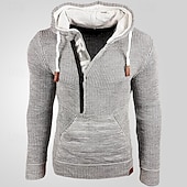 abordables Pull col rond-Homme Pull Pull en tricot A côtes Tricoter Normal Demi-zip Tricoté Bloc de couleur Capuche Mode basique Usage quotidien Rendez-vous Vêtement Tenue Automne hiver Noir Jaune S M L