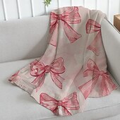 cheap Blankets &amp; Throws-Pink Bow Blanket Soft and Cozy Throw with Elegant Bow Design Perfect for Adding a Touch of Charm and Comfort to Your Home Decor Ideal  Gift For Chirstmas Xms
