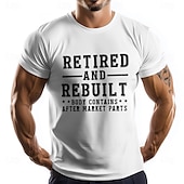 ieftine Tricou grafic pentru bărbați-Bărbați Imprimat cu litere Amuzant Retras Tricou Tee Top 100% Bumbac Manșon scurt Grafic Cămaşă Negru Alb Verde Militar Tricou confortabil Vacanță Stradă Îmbrăcăminte de designer de modă