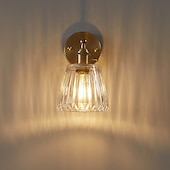 preiswerte Indoor-Wandleuchten-Innen-Einzelkopf E27 Glas-Wandleuchte Einbauleuchte Messing Glas Lampenschirm Dekoration 110-240V
