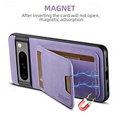 זול תיק טלפון אחר-טלפון מגן עבור Pixel 9 Pro Pixel 9 Pro XL Pixel 8 Pro Pixel 8 פיקסל 9 Pixel 7 Pixel 7 Pro Pixel 6 Pixel 6 Pro מארז כרטיס ארנק עם מעמד חריץ לכרטיס עמיד בזעזועים רטרו TPU PC עור PU