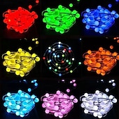 abordables Enchufe eléctrico-Luces de hadas LED inteligentes de 10 m, luces de cadena que cambian de color RGB y blanco cálido controladas por aplicación con sincronización de música y 20 escenas para decoración de Navidad, dormitorio, pared y manualidades