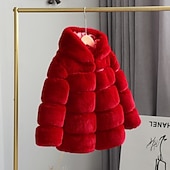 voordelige Meisjes Nepbont Jassen-Kinderen Voor meisjes Jas van imitatiebont Effen Kleur leuke Style School jas bovenkleding 4 jaar + Herfst Wit Champagne Blozend Roze