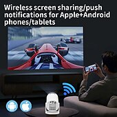 Недорогие Проекторы-LED Мини-проектор Встроенный динамик Ручная фокусировка Видеопроектор для домашнего кинотеатра Синхронизация экрана смартфона 1080P (1920x1080) 50 lm Android 10.0 Совместим с USB
