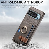זול תיק טלפון אחר-טלפון מגן עבור Pixel 9 Pro Pixel 9 Pro XL Pixel 8 Pro Pixel 8 פיקסל 9 Pixel 7 Pixel 7 Pro Pixel 6 Pixel 6 Pro כיסוי אחורי מחזיק טבעת חריץ לכרטיס עמיד בזעזועים רטרו TPU עור PU