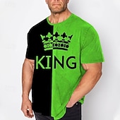 economico magliette da uomo taglie forti-Per uomo Plus Size maglietta Grande e alto Pop art Girocollo Stampa Manica corta Primavera estate Di tendenza Streetwear Essenziale Comodo Informale Sport Top