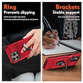 tanie Etui do iPhone&#039;ów-telefon Kılıf Na iPhone&#039;a 16 Pro Max Plusa iPhone&#039;a 15 Pro MaxPlus iPhone 14 Pro Max iPhone 14 Pro Max Plus iPhone&#039;a 13 Pro Max . Osłona tylna Uchwyt pierścieniowy Magnetyczne Gniazdo karty Retro TPU