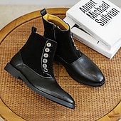 abordables Bottes habillées-bottines à boutons en similicuir bicolore pour hommes – bottines de style victorien vintage pour occasions formelles et décontractées