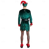 billiga Vuxna juldräkter-Alf Kläder Finkostym Julkostym Herr Dam Jul Nyår julafton Cosplay kostym Vuxen Fest Jul Topp Skärp Strumpor Skor Hatt