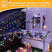 abordables Guirlandes lumineuses à brancher-Guirlande lumineuse de Noël 100 m 1000 LED, guirlande lumineuse en fil de cuir étanche avec télécommande, basse tension, parfaite pour la décoration extérieure et intérieure de Noël