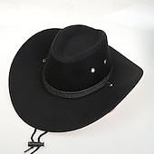 levne Pánské klobouky-Pánské Sluneční klobouk Kovbojský klobouk Klobouk Fedora Trilby Černá Rubínově červená Polyester Retro styl Módní 18. století stát Texas Denní Tématický večírek Plná / Jednobarevná Proti sluci cosplay