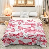 cheap Blankets &amp; Throws-Pink Bow Blanket Soft and Cozy Throw with Elegant Bow Design Perfect for Adding a Touch of Charm and Comfort to Your Home Decor Ideal  Gift For Chirstmas Xms