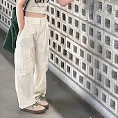 preiswerte Unterteile-kinderkleidung Mädchen Hose Feste Farbe Strassenmode Tasche Schulanfang 4 Jahre + Frühling Rosa Beige Grau