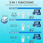 olcso Vezeték nélküli útválasztók-wlan átjátszó 1200 mbit/s wlan erősítő wifi átjátszó kétsávos 5 ghz  &amp; 2,4 GHz-es wifi bővítő 2 ethernet lan/wan port wps ismétlő/router/ap móddal