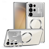 رخيصةأون جراب سامسونج-هاتف غطاء من أجل سامسونج جالاكسي S24 Ultra S23 Ultra S22 ألترا S21 Ultra اس 25 الترا حالة الامتزاز المغناطيسي مع ماجسيف مع حامل شفاف مغناطيس أكريليك معدن