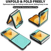 お買い得  サムスン用ケース-電話 ケース 用途 Zフリップ6 Z Flip 5 Z Flip 4 バックカバー スタンド付き 磁石バックル ワイヤレス充電をサポート レトロ風 TPU PUレザー