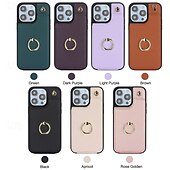 お買い得  iPhone用ケース-電話 ケース 用途 iPhone 16 Pro Max プラス iPhone 15 プロマックスプラス iPhone 14 13 12 11 Pro Max Plus iPhone 14 Pro Max iPhone 13 12 11 Pro Max バックカバー バンカーリング ストラップ付き カード挿入口 レトロ風 TPU PUレザー