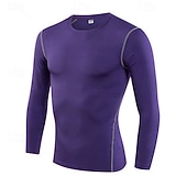 economico T-shirt e Canottiere da Corsa-Per uomo T-shirt da corsa Maglia a compressione Manica Lunga Maglietta Casuale Athleisure Autunno Tinta unita Asciugatura Rapida Traspirante Allenamento in Palestra Camminata Jogging abbigliamento