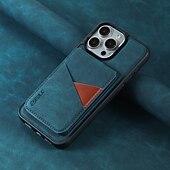 お買い得  iPhone用ケース-電話 ケース 用途 iPhone 16 15 14 Pro Max Plus 13 Pro Max バックカバー スタンド付き 取り外し可 磁石バックル レトロ風 TPU PUレザー