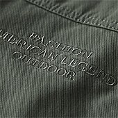 preiswerte Cargo-Jacken-Herren Winterjacke Fleecejacke Freizeitjacke Täglich Urlaub warm Tasche Vlies Herbst Winter Glatt Modisch Strassenmode Kargen Standard Khaki Armeegrün Dunkelblau Jacken