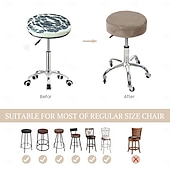 cheap Dining Chair Cover-Round Bar Stool Covers Velvet Stretch Dining Chair Seat Slipcover Cushion Slipcover Elastic Soft and Washable for Wedding Party Wedding
