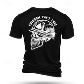 voordelige Grafisch T -shirt voor heren-Heren Freedom Isn&#039;t Free T Shirt Veteranen Geschenken Tee Top 100% Katoen Korte Mouwen Graphic Shirt Zwart Donkergrijs Legergroen Comfortabele Tee Sport Buiten Vakantie Mode Designer Kleding