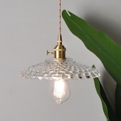 abordables Suspension-luminaires en verre teinté, luminaires suspendus ambrés, îlot de cuisine, luminaires suspendus en verre martelé, abat-jour en verre 110-240v