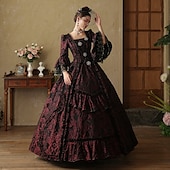 cheap Dresses-Gothic Rococo Vintage Inspired Dress Party Costume Prom Dress Princess Shakespeare Solid Color Ball Gown Women&#039;s Royal Halloween Carnival Valentine&#039;s Day Party Evening Party Masquerade Adults&#039; Dress