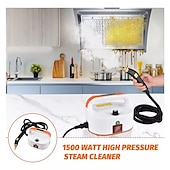 ieftine Aparate de uz casnic-Mașină de curățat cu abur portabil de mână de 1500 W, mașină de curățat cu abur sub presiune la temperatură înaltă cu capete de perie
