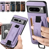 baratos Outras capas para telefone-telefone Capinha Para Pixel 9 Pro Pixel 9 Pro XL Pixel 8 Pro Pixel 8 Pixel 9 Pixel 7 Pixel 7 Pro Pixel 6 Pixel 6 Pro Capa traseira Com Suporte com pulseira Slot para cartão Retro TPU PC Couro PU