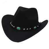 cheap Fedora Hat-Men&#039;s Kentucky Derby Hat Sun Hat Cowboy Hat Fedora Trilby Hat Black Red Woolen Vintage Style Fashion 18th Century State of Texas Daily Theme Party Solid / Plain Color Sunscreen Cosplay