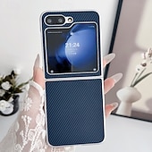 お買い得  サムスン用ケース-Samsung Galaxy Z Flip 6 Z Flip 5 Z Flip 4 Z Flip 3 用の電話ケース バックカバー ショックプルーフ レトロ TPU PUレザー
