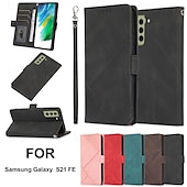 abordables Coques Samsung-téléphone Coque Pour S23 S22 S21 S20 Plus Ultra S21 FE A72 A52 A32 A22 A12 A71 A51 A31 A21s S20 FE Couvercle rabattable Avec Support avec dragonne Fente pour carte Rétro TPU faux cuir