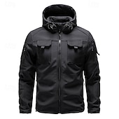 preiswerte Fleece &amp; 3 in 1 Jacken-Herren Softshelljacke Wanderjacke Winter Draussen Farbblock Winddicht Wasserabweisend Windjacke Reisen Schwarz Armeegrün Grau