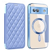 お買い得  その他のスマホケース-電話 ケース 用途 ピクセル9プロ ピクセル9プロXL ピクセル9 バックカバー 磁石バックル ワイヤレス充電をサポート カード挿入口 レトロ風 TPU PUレザー