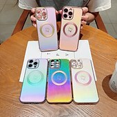 お買い得  iPhone用ケース-電話 ケース 用途 iPhone 16 Pro Max プラス iPhone 15 プロマックスプラス iPhone 14 13 12 Pro Max Plus iPhone 14 Pro Max iPhone 13 12 Pro Max バックカバー 磁石バックル ワイヤレス充電をサポート 耐衝撃 レトロ風 TPU 仕上げ