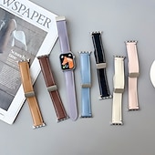 abordables correas de reloj de manzana-Banda de cuero Compatible con Apple Watch Correa 38mm 40mm 41mm 42mm 44mm 45mm 49mm Mujer cierre magnético Ajustable Cuero Auténtico correa de repuesto para iwatch Ultra 2 Series 9 8 7 SE 6 5 4 3 2 1