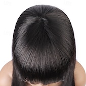 abordables Perruques sans bonnet-perruque en cheveux humains faite à la machine perruque en cheveux raides naturels densité 150%