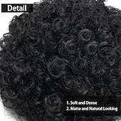 abordables Chignons-Extension de queue de cheval à cordon de serrage afro puff pour femmes noires, postiche en cheveux synthétiques crépus et bouclés pour femmes noires