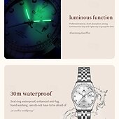 economico Orologi al quarzo-Nuovo regalo per la Festa della Mamma Olevs Olevs brand orologio da donna alla moda con cinturino in acciaio calendario luminoso con diamanti orologio semplice per il tempo libero orologio sportivo