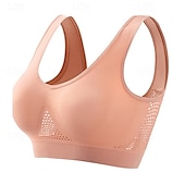 cheap Sports Bras &amp; Vests-Sports Bra Hollow Mesh Back Sports Bra Fitness Yoga Vest Shockproof Yoga Bra Without Steel Ring
