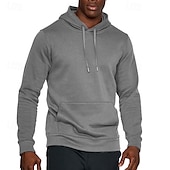 abordables Camisetas y Camisas-Hombre Sudadera Con Capucha Manga Larga Con Capucha Camiseta Al aire libre Mantiene abrigado Forro Polar Rutina de ejercicio Suave Invierno Poliéster Gris oscuro Negro Blanco Gimnasio Escalada