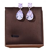 economico Collana da donna-elegante set di collana e orecchini in cristallo a goccia – gioielli scintillanti per spose e occasioni formali